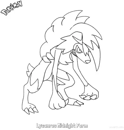 Free printable Lycanroc Midnight Form Coloring Page - Free Printable Pokemon Coloring Sheets coloring page